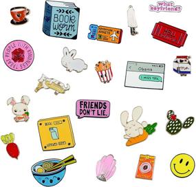 img 3 attached to 🎁 Vibrant Enamel Lapel Pin Set - 20 Pieces for Backpacks, Hats, and Jackets - Perfect Gift for Friends, Children, and Families