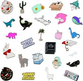 img 2 attached to 🎁 Vibrant Enamel Lapel Pin Set - 20 Pieces for Backpacks, Hats, and Jackets - Perfect Gift for Friends, Children, and Families