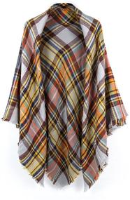img 4 attached to 🧣 Checkered Pashmina Blanket for Women