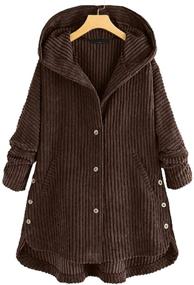 img 3 attached to Womens Corduroy Pockets Jackets Overcoats Women's Clothing in Coats, Jackets & Vests