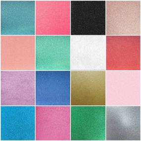 img 4 attached to 🌟 Crafasso 12x12 Glitter Cardstock: 16 Sheets, 300gms Heavy & Premium, 16 Colors