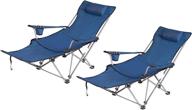 🪑 jeaouia heavy duty folding camping chair for adults (2 pack) - support 300 lbs with removable footrest, cup holder, pillow, and carry bag - portable outdoor armchair логотип