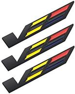 3x black vehicle body trunk lid sticker badge emblem - compatible with ats cts srx xts (black/yellow/red) for enhanced seo logo