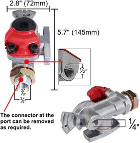 img 3 attached to 🚛 KOOTANS 1 Pair Service Emergency Gladhands with Valve - Premium Die Cast Aluminum Kit for Trucks, Semis, Trailers & RVs