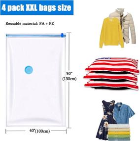 img 3 attached to KAQINWX Vacuum Storage Bags XXL - Reusable Space Saver Bags for Bedding, Clothes, Travel - 4 Pack