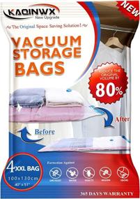 img 4 attached to KAQINWX Vacuum Storage Bags XXL - Reusable Space Saver Bags for Bedding, Clothes, Travel - 4 Pack