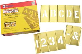 img 1 attached to 45 Piece 2 Inch Brass Interlocking 🔤 Stencil Letter & Number Set by C.H. Hanson