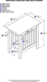 img 1 attached to 🪑 Driftwood Chair Side Table with Charging Station by Atlantic Furniture Nantucket