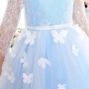 img 1 attached to 👑 Bow Dream Elegant Lace Floor Length Flower Girl Dress: Perfect for Pageants, Princesses, Proms & Puffy Ball Gowns