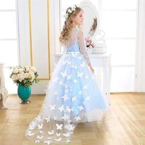 img 3 attached to 👑 Bow Dream Elegant Lace Floor Length Flower Girl Dress: Perfect for Pageants, Princesses, Proms & Puffy Ball Gowns