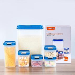 img 4 attached to 🍽️ 6-Piece JOYBOS Food Storage Containers Set - Airtight Canisters for Kitchen Counter, Sugar Cereal Snack Flour Storage with Lids, BPA-Free, Air-Tight Sealable Bins for Pantry Organization