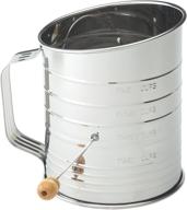 stainless steel 5-cup hand crank flour icing sugar sifter by mrs. anderson's baking logo