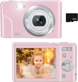 img 4 attached to 📸 Kids Boys and Girls Digital Camera - 36MP Children's Camera with 32GB SD Card, Full HD 1080P Rechargeable Electronic Mini Camera for Students, Teens, Kids