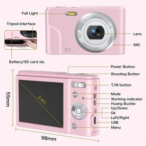 img 2 attached to 📸 Kids Boys and Girls Digital Camera - 36MP Children's Camera with 32GB SD Card, Full HD 1080P Rechargeable Electronic Mini Camera for Students, Teens, Kids