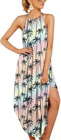 img 2 attached to 💃 Women's Summer Side Slit Halter Maxi Dress by G and PL