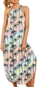 img 3 attached to 💃 Women's Summer Side Slit Halter Maxi Dress by G and PL