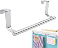 mziart 9-inch modern towel bar with hooks for bathroom and kitchen, brushed stainless steel towel hanger over cabinet logo