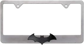 img 3 attached to 🦇 Enhance Your Ride with the Batman 3D Black Bat Brushed License Plate Frame