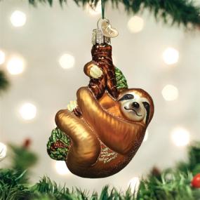 img 3 attached to Adorable Sloth Ornament: Old World Christmas Animal 🦥 Collection - Glass Blown Ornaments for Your Christmas Tree
