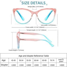 img 3 attached to 👓 Olipunt 4 Pack Fashion Ladies Computer Readers +2.0: Blue Light Blocking, Anti Glare UV Eyeglasses for Women with Spring Hinges