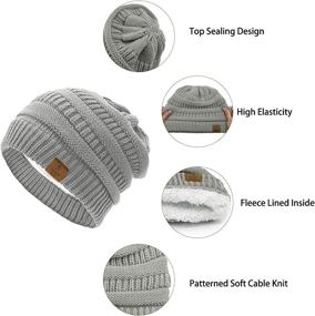 img 3 attached to 🧣 Durio Mens Womens Knit Beanie Hat - Winter Thick Solid Fleece Lined Unisex Skiing Beanies for Warmth