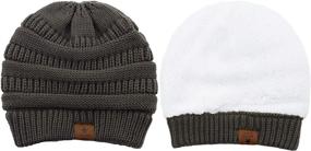 img 1 attached to 🧣 Durio Mens Womens Knit Beanie Hat - Winter Thick Solid Fleece Lined Unisex Skiing Beanies for Warmth