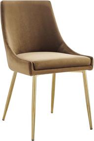 img 2 attached to 🪑 Modway Viscount Performance Velvet Upholstered Side Dining Chairs Set of 2, Gold Cognac - Elegant and Comfortable Seating for Your Dining Space