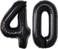 🎈 giant jumbo black number 40 balloons – elegant foil mylar balloons for 40th birthday party decorations, anniversaries, and events – supplies for women and men logo