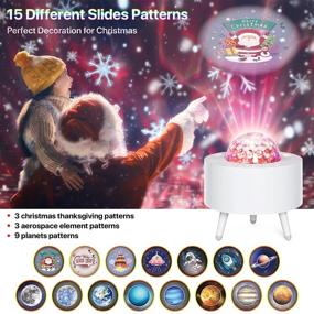 img 1 attached to 🎄 LED Galaxy Christmas Projector Lights for Indoor Christmas Party, Bedroom Night Light for Kids – Space Planets Decor Patterns with Thanksgiving and Christmas Home Party Projection Effects