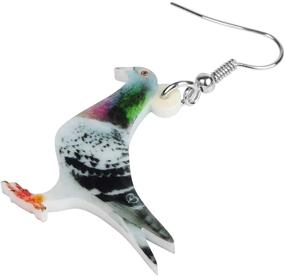 img 1 attached to 🦜 NEWEI Acrylic Dangle Bird Earrings - Unique Carrier Pigeon Animal Jewelry for Women, Kids, Girls - Charms Gift