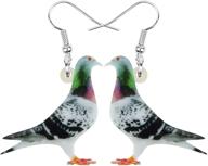 🦜 newei acrylic dangle bird earrings - unique carrier pigeon animal jewelry for women, kids, girls - charms gift logo