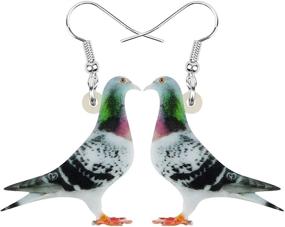 img 4 attached to 🦜 NEWEI Acrylic Dangle Bird Earrings - Unique Carrier Pigeon Animal Jewelry for Women, Kids, Girls - Charms Gift