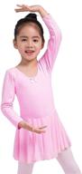 dancina girls skirted leotard ballet dance dress with long sleeves and cotton lining logo