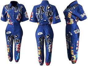 img 2 attached to 👗 Womens Clothing: LKOUS Printing One Piece Jumpsuits Playsuit for Jumpsuits, Rompers & Overalls