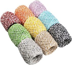 img 4 attached to 🎁 9 Rolls Multi-Colored Raffia Paper Twine String Ribbon for Gift Wrapping, Box Packing, Artworks, DIY Crafts, Party Favors, and Embellishments - LJY