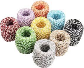 img 3 attached to 🎁 9 Rolls Multi-Colored Raffia Paper Twine String Ribbon for Gift Wrapping, Box Packing, Artworks, DIY Crafts, Party Favors, and Embellishments - LJY