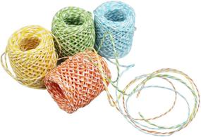 img 2 attached to 🎁 9 Rolls Multi-Colored Raffia Paper Twine String Ribbon for Gift Wrapping, Box Packing, Artworks, DIY Crafts, Party Favors, and Embellishments - LJY