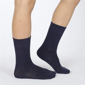 img 3 attached to 🧦 High Quality Bamboo Crew School Socks for Girls & Boys, Comfort Seam, 5 Pairs, Sizes: 3-5/6-8/9-11/12-14