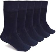 🧦 high quality bamboo crew school socks for girls & boys, comfort seam, 5 pairs, sizes: 3-5/6-8/9-11/12-14 logo