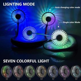 img 1 attached to Portable Neck Fan - USB Rechargeable Fan with Adjustable Speeds - Prime Rechargeable Neck Fans with LED Lights (Black)