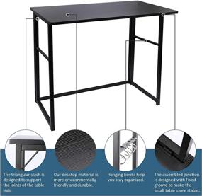 img 3 attached to 📚 Compact Foldable Writing Desk for Small Space Offices - Portable and No-Assembly E1 Environmentally Friendly Double-Sided Board Table Home Office Desk