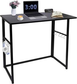 img 4 attached to 📚 Compact Foldable Writing Desk for Small Space Offices - Portable and No-Assembly E1 Environmentally Friendly Double-Sided Board Table Home Office Desk