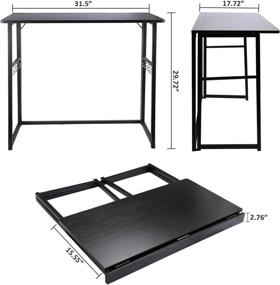 img 1 attached to 📚 Compact Foldable Writing Desk for Small Space Offices - Portable and No-Assembly E1 Environmentally Friendly Double-Sided Board Table Home Office Desk