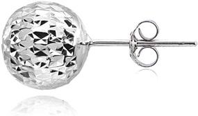 img 2 attached to Girls' Jewelry: Sterling Silver 👧 Polished Diamond Cut Earrings for Enhancing Style