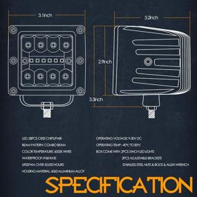 img 3 attached to 🔦 Набор из 2шт. фар Nirider мощностью 84W с LED-подсветкой CREE 3 дюйма для внедорожников, прожекторов, светодиодных ламп-баров, противотуманных фар и квадратных светодиодных рабочих фонарей для грузовиков, автомобилей, внедорожников, квадроциклов, катеров - улучшенный SEO