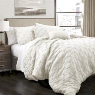 🛏️ lush décor ravello shabby chic style pintuck white 5 piece king comforter set with pillow shams logo