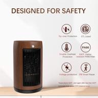 🔥 smart control electric space heater with pir motion sensor, 1500w, 3 modes, overheat & tip-over protection, walnut color logo
