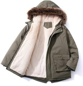img 3 attached to Winter Jacket Windbreaker Parka Green Boys' Clothing for Jackets & Coats