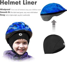 img 1 attached to EMPIRELION Kids Thermal Helmet Liner: Ultra-Light Teens Skull Cap with Ears Cover - Perfect Beanie for Child Running Hats (Boy & Girl)