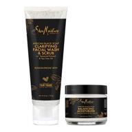 🧼 sheamoisture african black soap scrub and lotion duo for blemish-prone skin - clarifying cleanser and exfoliator, 2 count logo